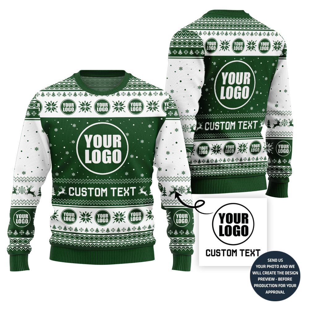 Custom Text And Logo For Entrepreneur Ugly Christmas Sweater