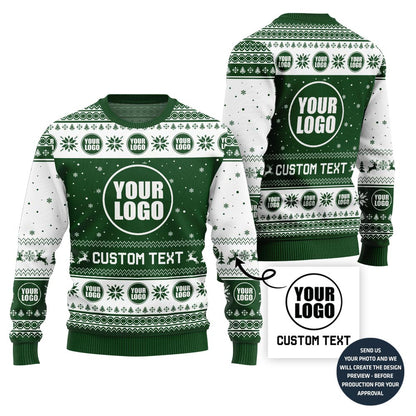 Custom Text And Logo For Entrepreneur Ugly Christmas Sweater