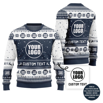 Custom Text And Logo For Entrepreneur Ugly Christmas Sweater