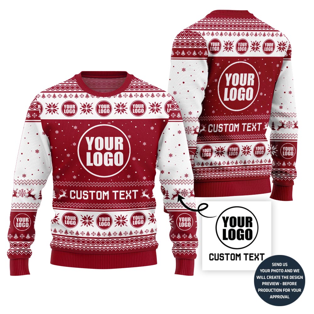 Custom Text And Logo For Entrepreneur Ugly Christmas Sweater