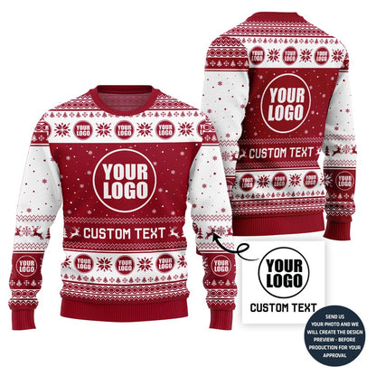 Custom Text And Logo For Entrepreneur Ugly Christmas Sweater