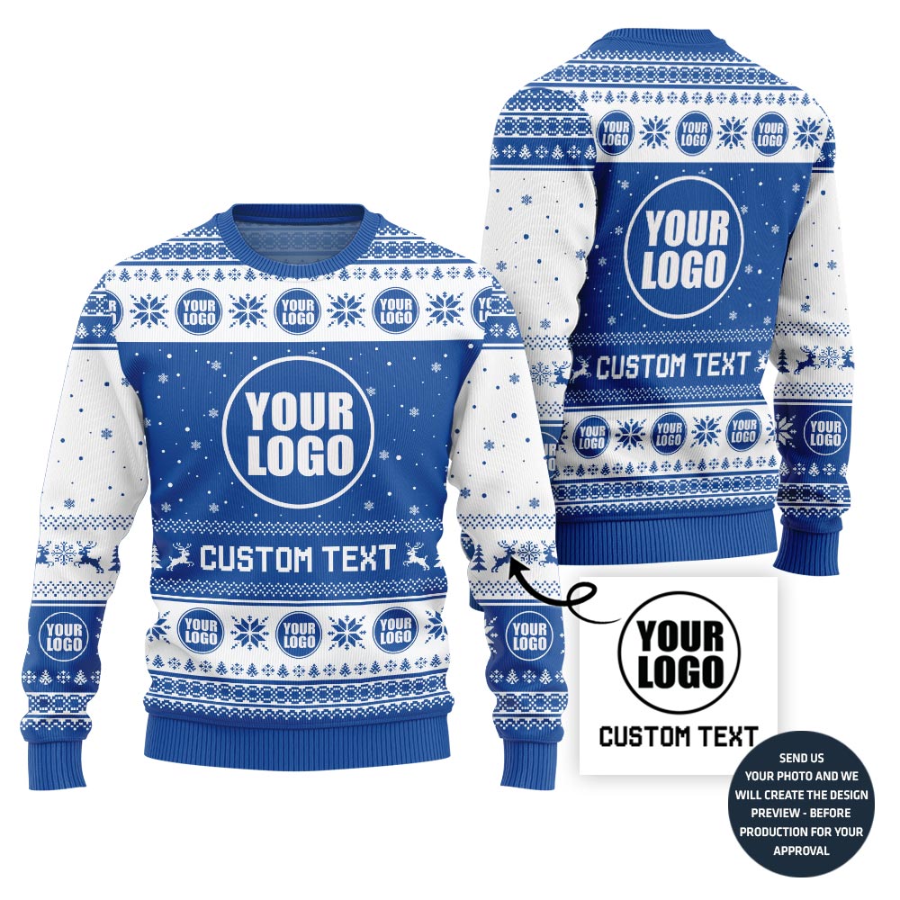 Custom Text And Logo For Entrepreneur Ugly Christmas Sweater