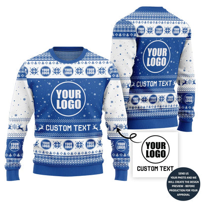 Custom Text And Logo For Entrepreneur Ugly Christmas Sweater