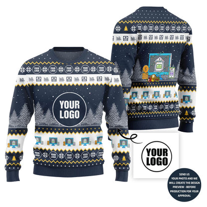 Custom Logo Bank Investment Christmas Sweater