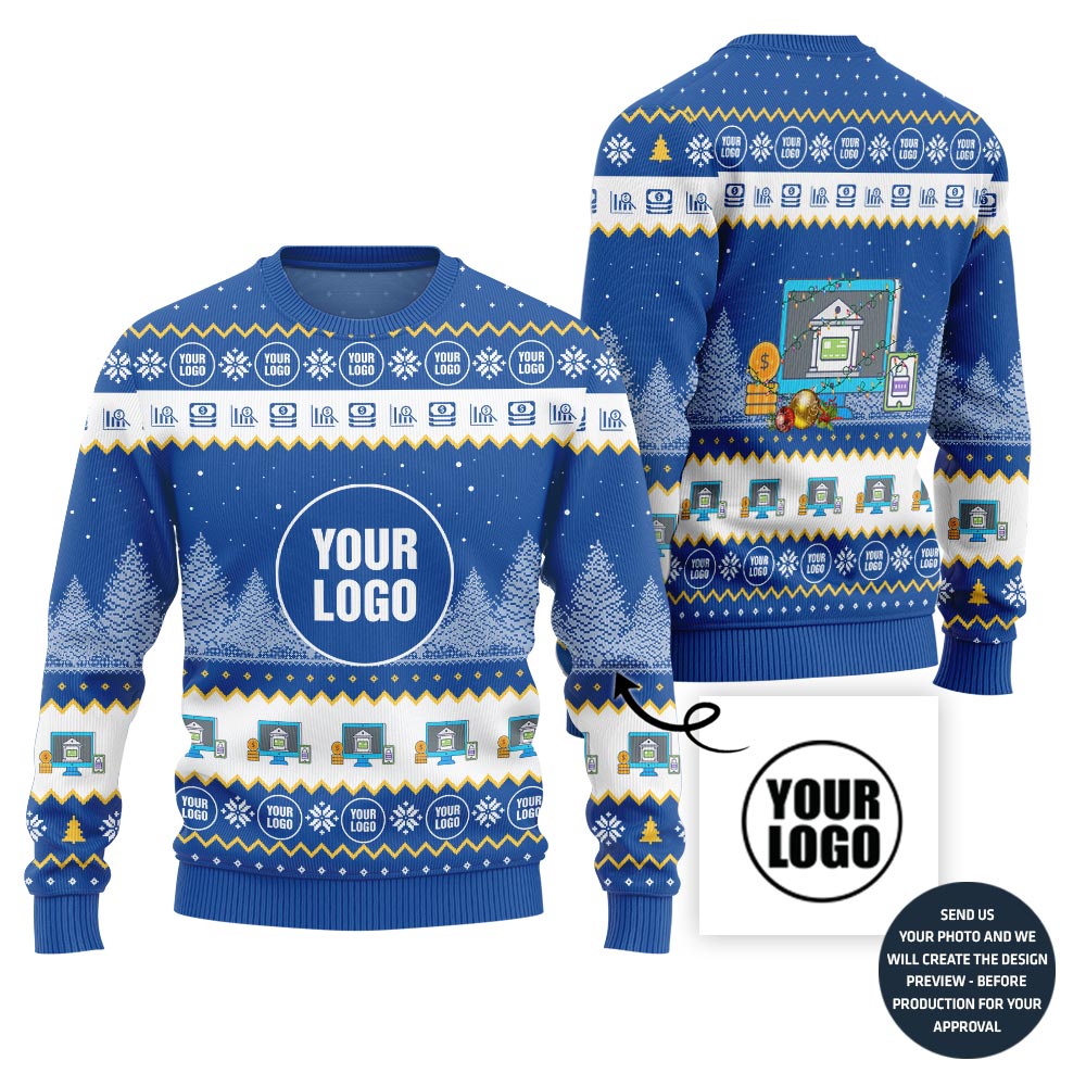 Custom Logo Bank Investment Christmas Sweater