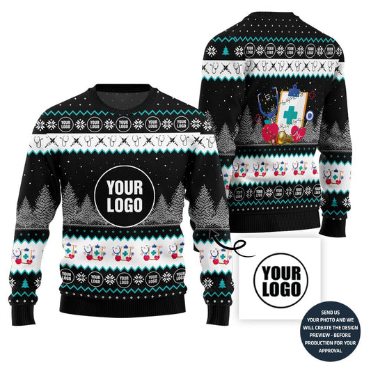 Custom Logo Clinics Ugly Christmas Sweater