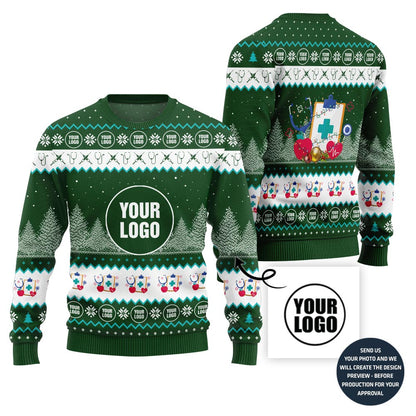 Custom Logo Clinics Ugly Christmas Sweater