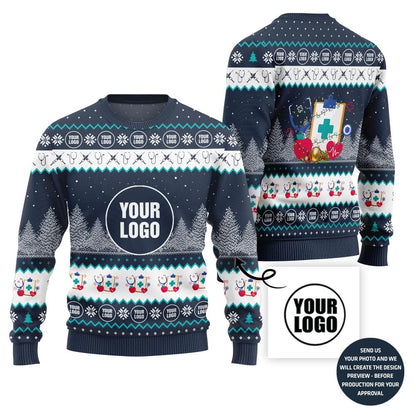 Custom Logo Clinics Ugly Christmas Sweater