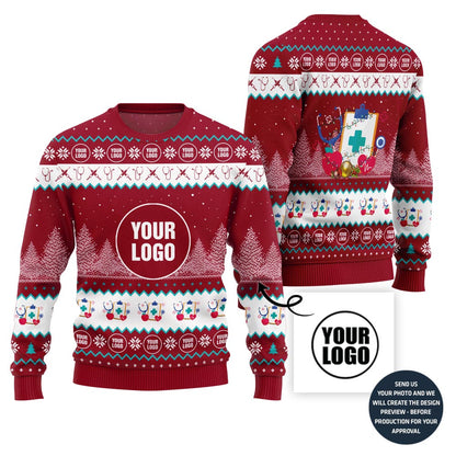 Custom Logo Clinics Ugly Christmas Sweater