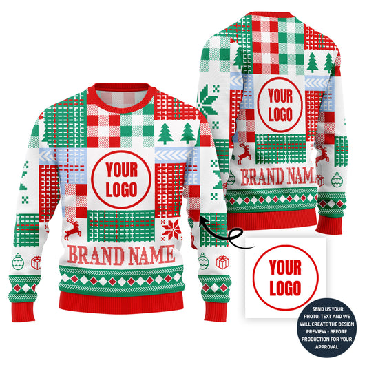 Christmas Colorful Custom Logo Ugly Sweater