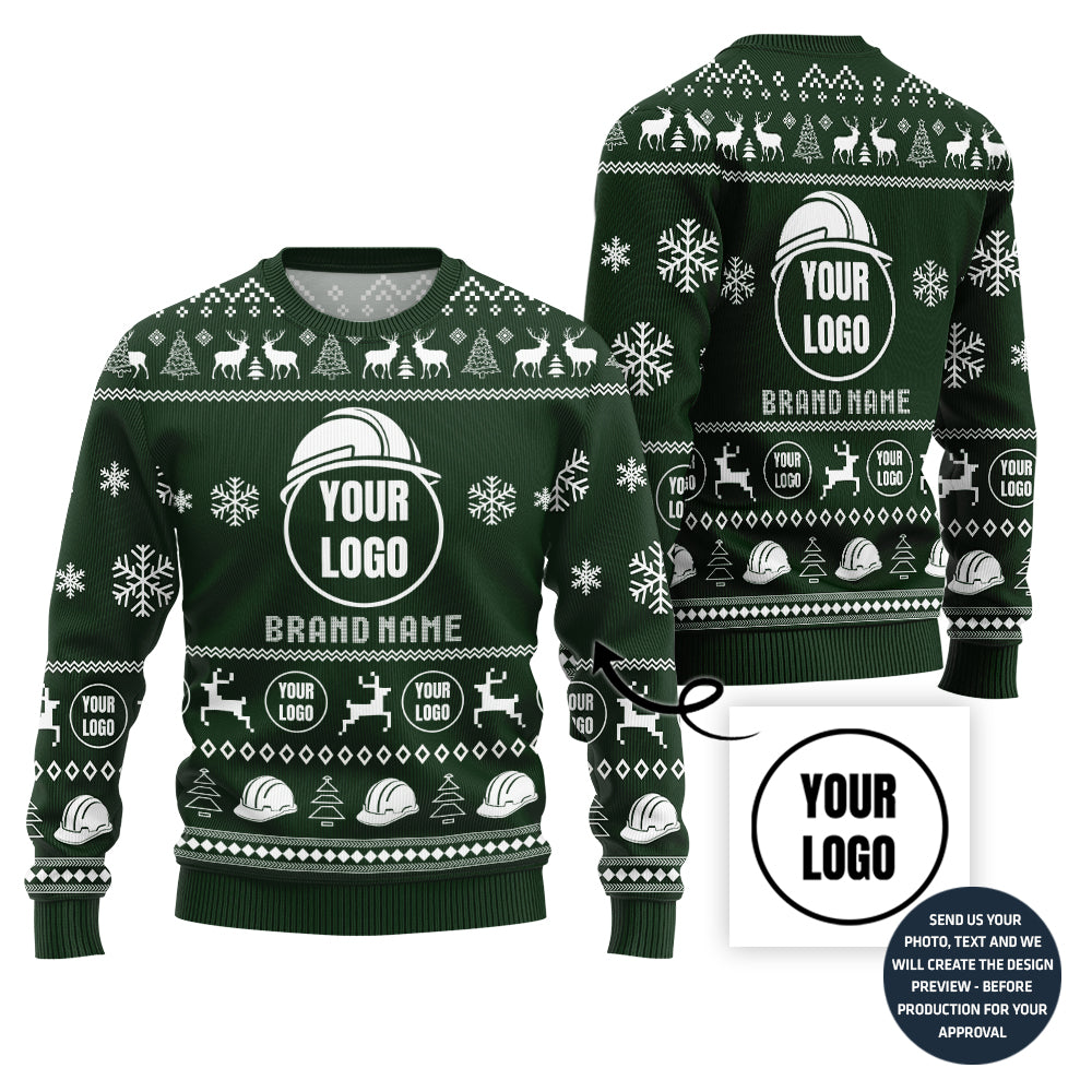 Custom Logo Construction Industry Christmas Sweater