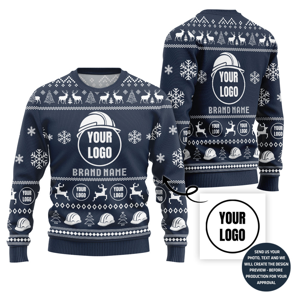 Custom Logo Construction Industry Christmas Sweater
