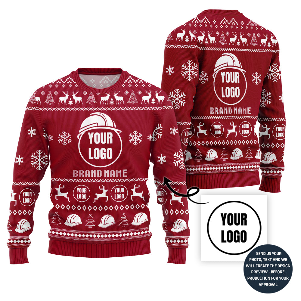 Custom Logo Construction Industry Christmas Sweater