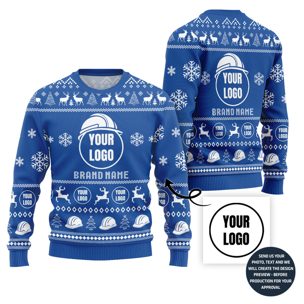 Custom Logo Construction Industry Christmas Sweater