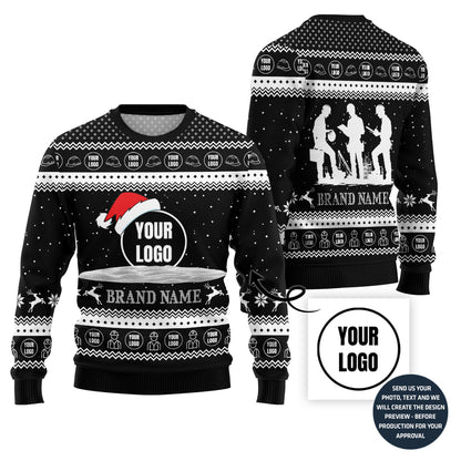 Custom Logo For Company Construction Industry Ugly Christmas Sweater
