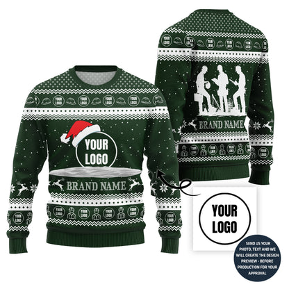 Custom Logo For Company Construction Industry Ugly Christmas Sweater