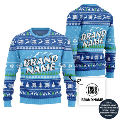 Customize Brand Name Center Ugly Christmas Sweater
