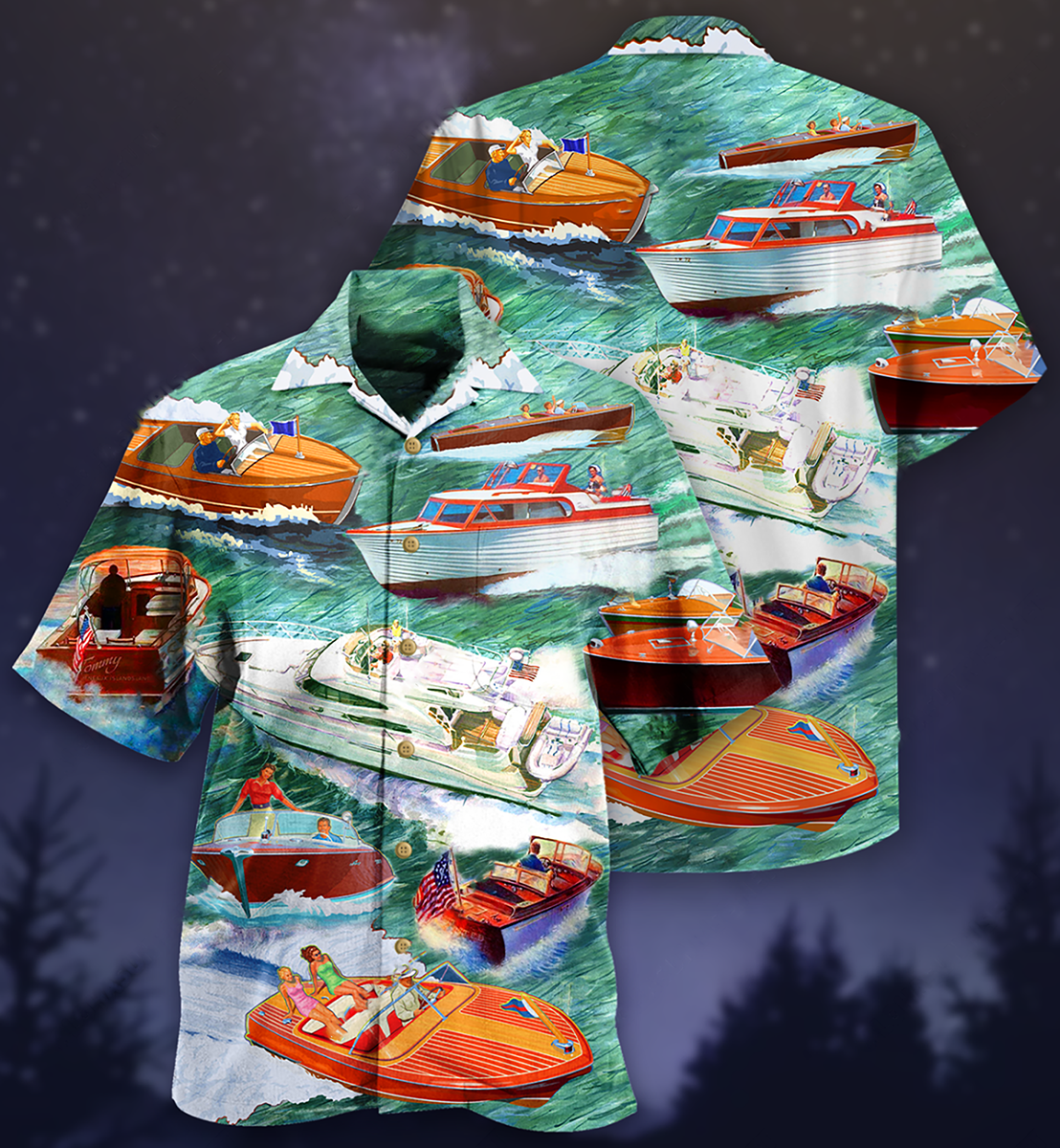 Pontoon Love It Waves - Hawaiian Shirt 