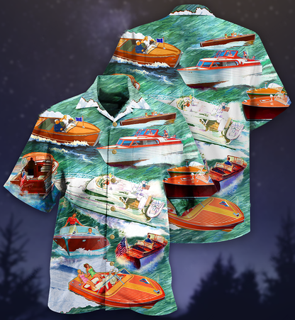 Pontoon Love It Waves - Hawaiian Shirt 