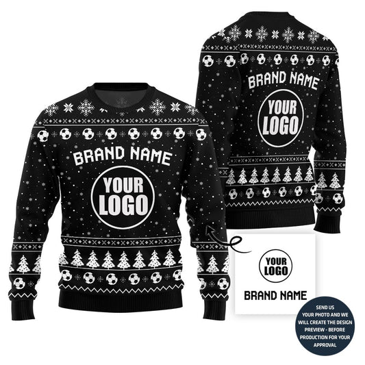 Logo And Text Custom Football Team Christmas Sweater