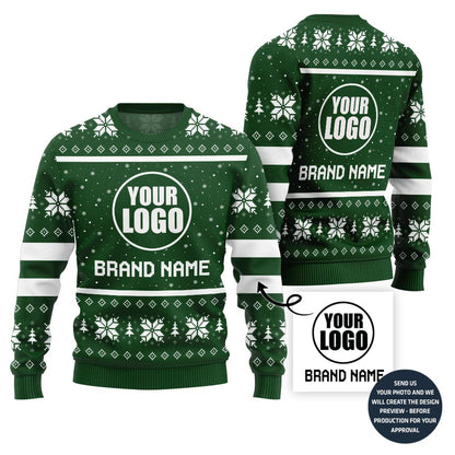 Custom Logo And Company Name Ugly Christmas Sweater