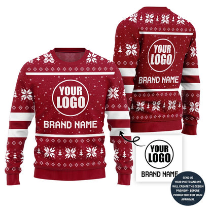 Custom Logo And Company Name Ugly Christmas Sweater
