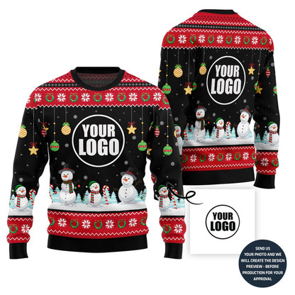 Snowman Christmas Custom Logo Sweater For Company