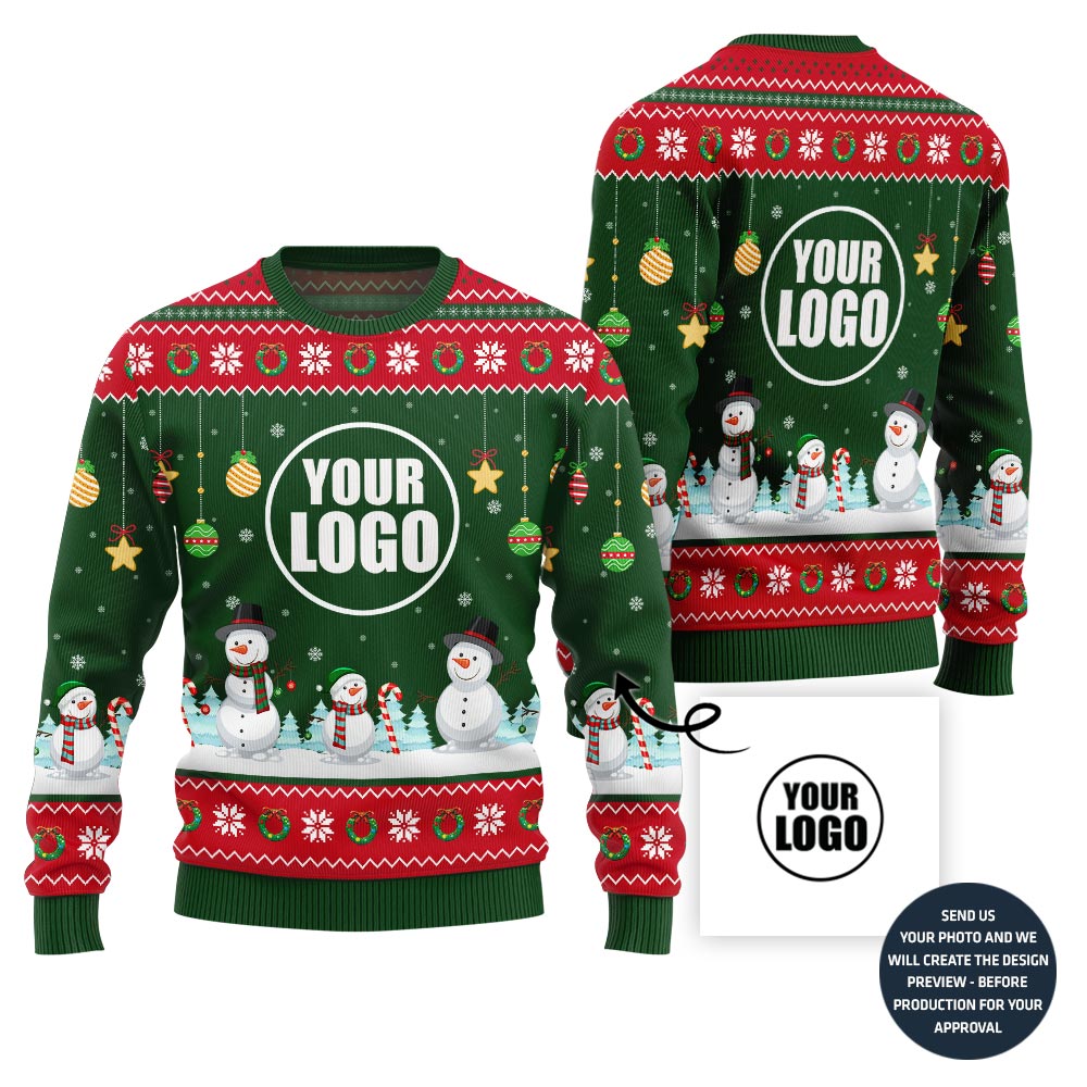 Snowman Christmas Custom Logo Sweater For Company