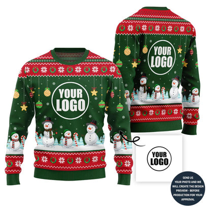 Snowman Christmas Custom Logo Sweater For Company