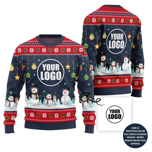 Snowman Christmas Custom Logo Sweater For Company