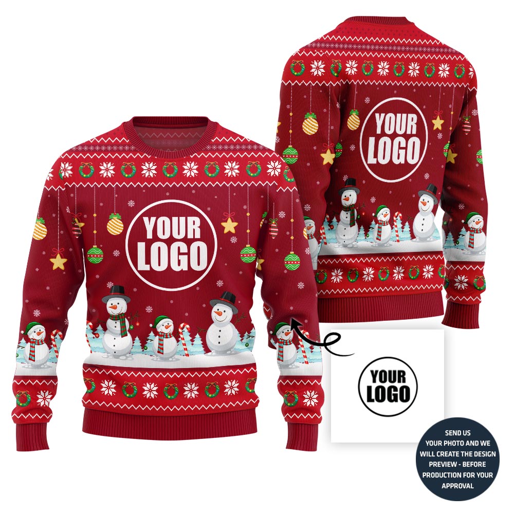 Snowman Christmas Custom Logo Sweater For Company