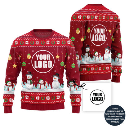 Snowman Christmas Custom Logo Sweater For Company