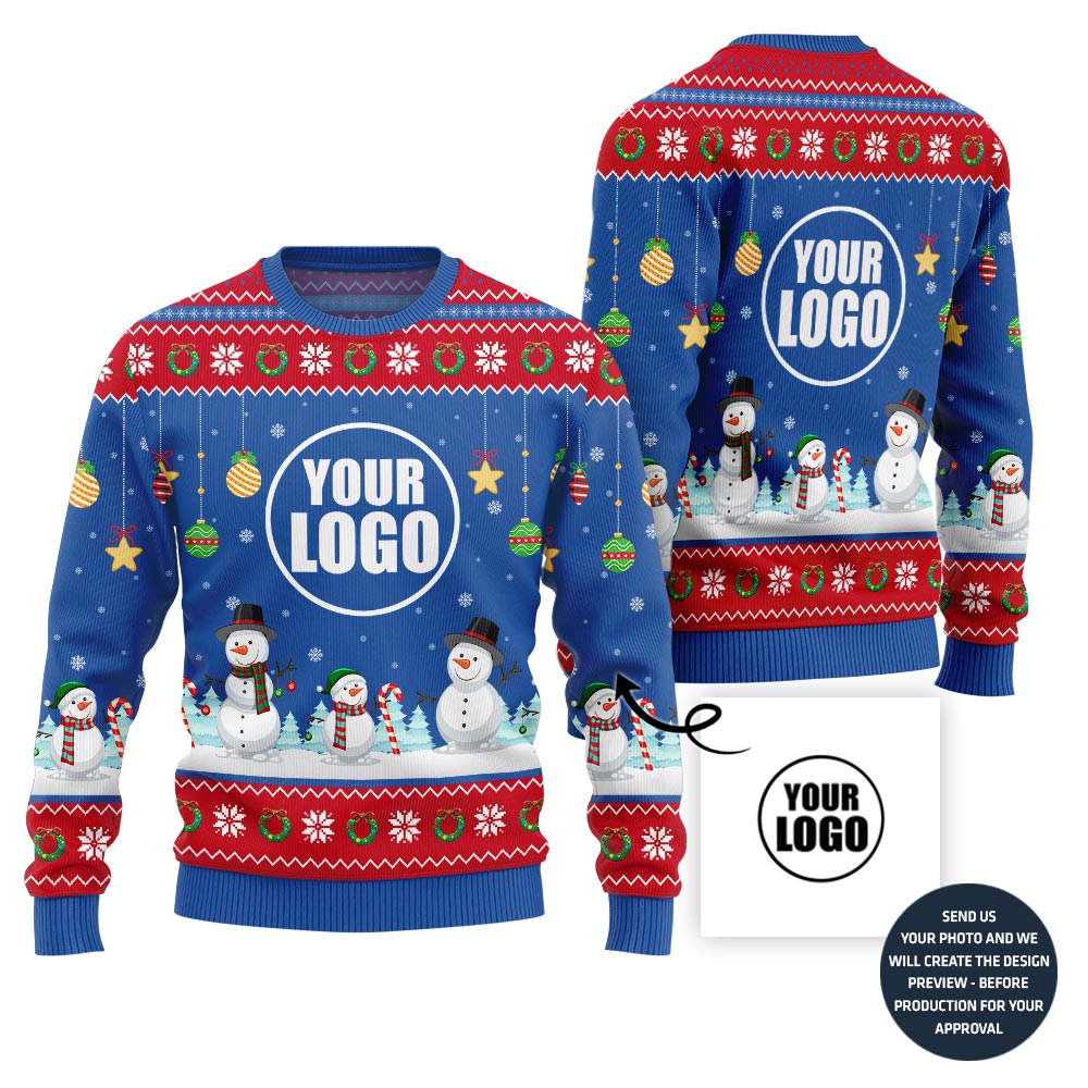 Snowman Christmas Custom Logo Sweater For Company