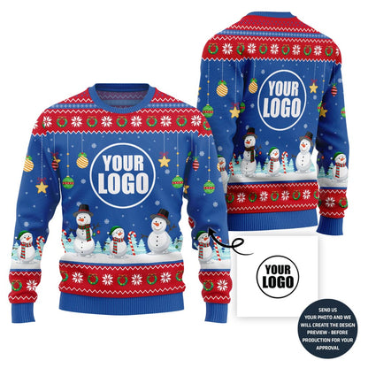 Snowman Christmas Custom Logo Sweater For Company