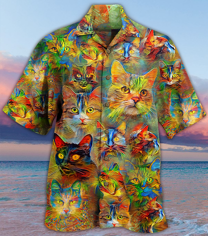 Cat Beautiful Colorfull - Hawaiian Shirt 