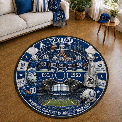 All Football Teams Custom Print Premium Round Mat Washable – Personalized Round Mat