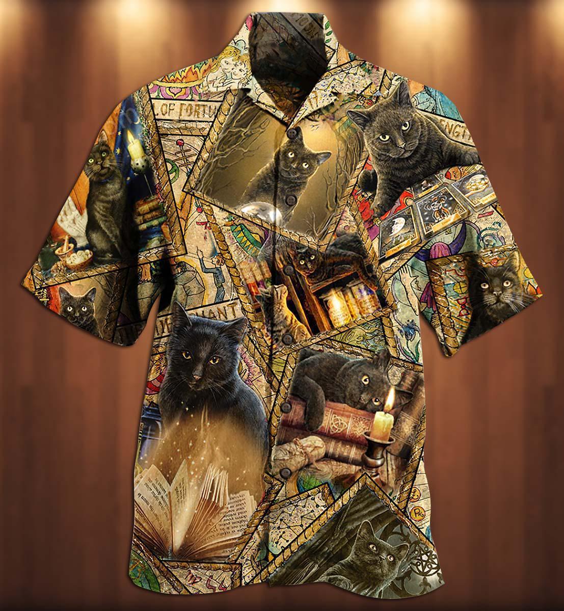 Cat Love Books Magic - Hawaiian Shirt 