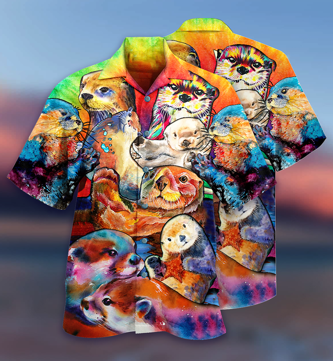 Otter Lovely Cute Animals - Hawaiian Shirt 