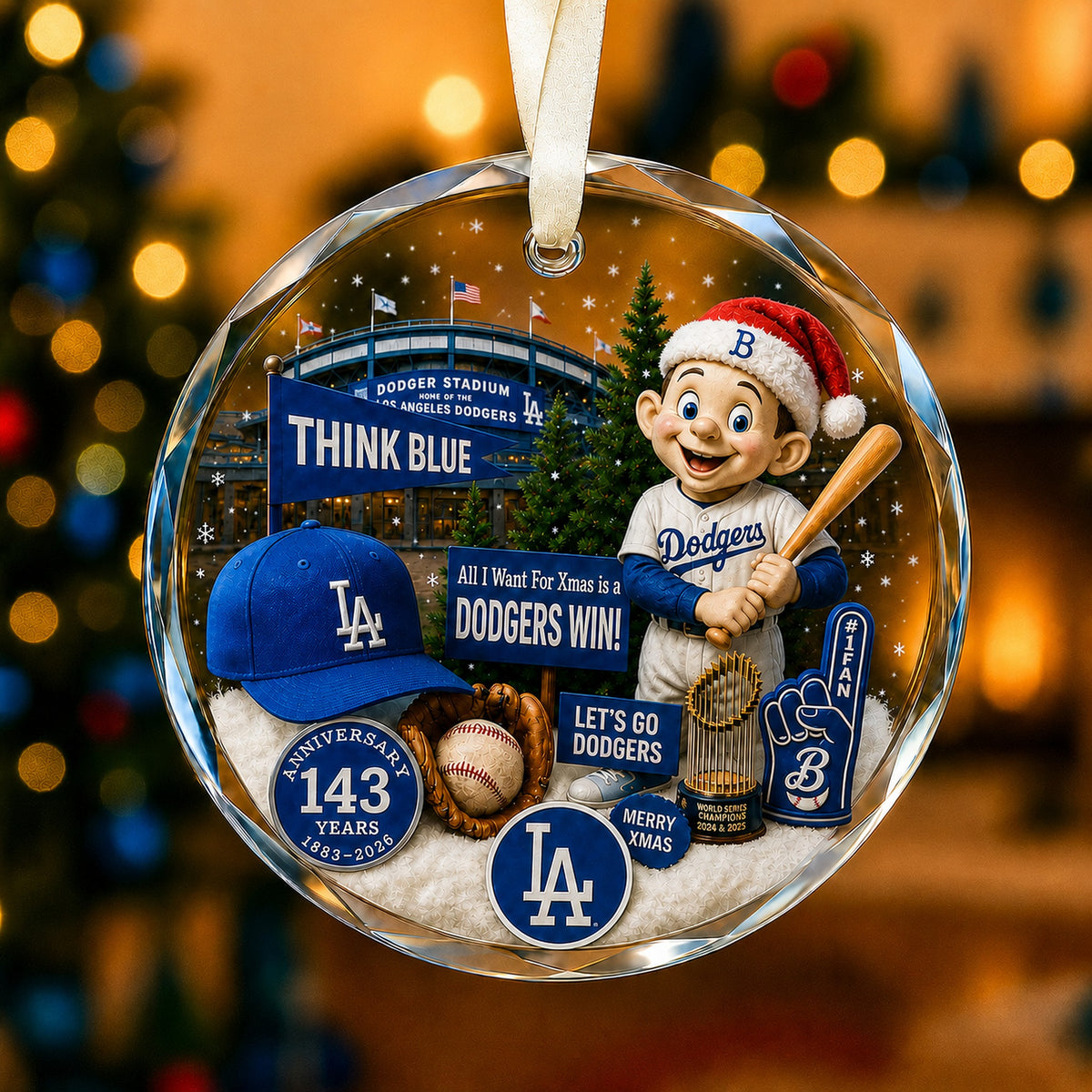 All Baseball Teams Christmas Glass Ornament  With Red Gift Box | 5to9vibe