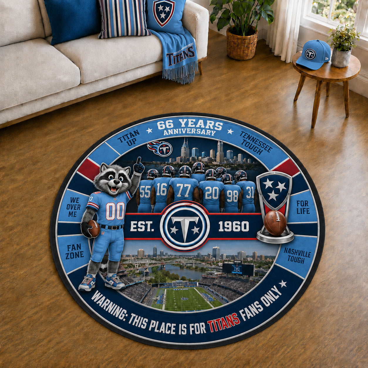 All Football Teams Custom Print Premium Round Mat Washable – Personalized Round Mat