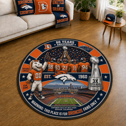 All Football Teams Custom Print Premium Round Mat Washable – Personalized Round Mat