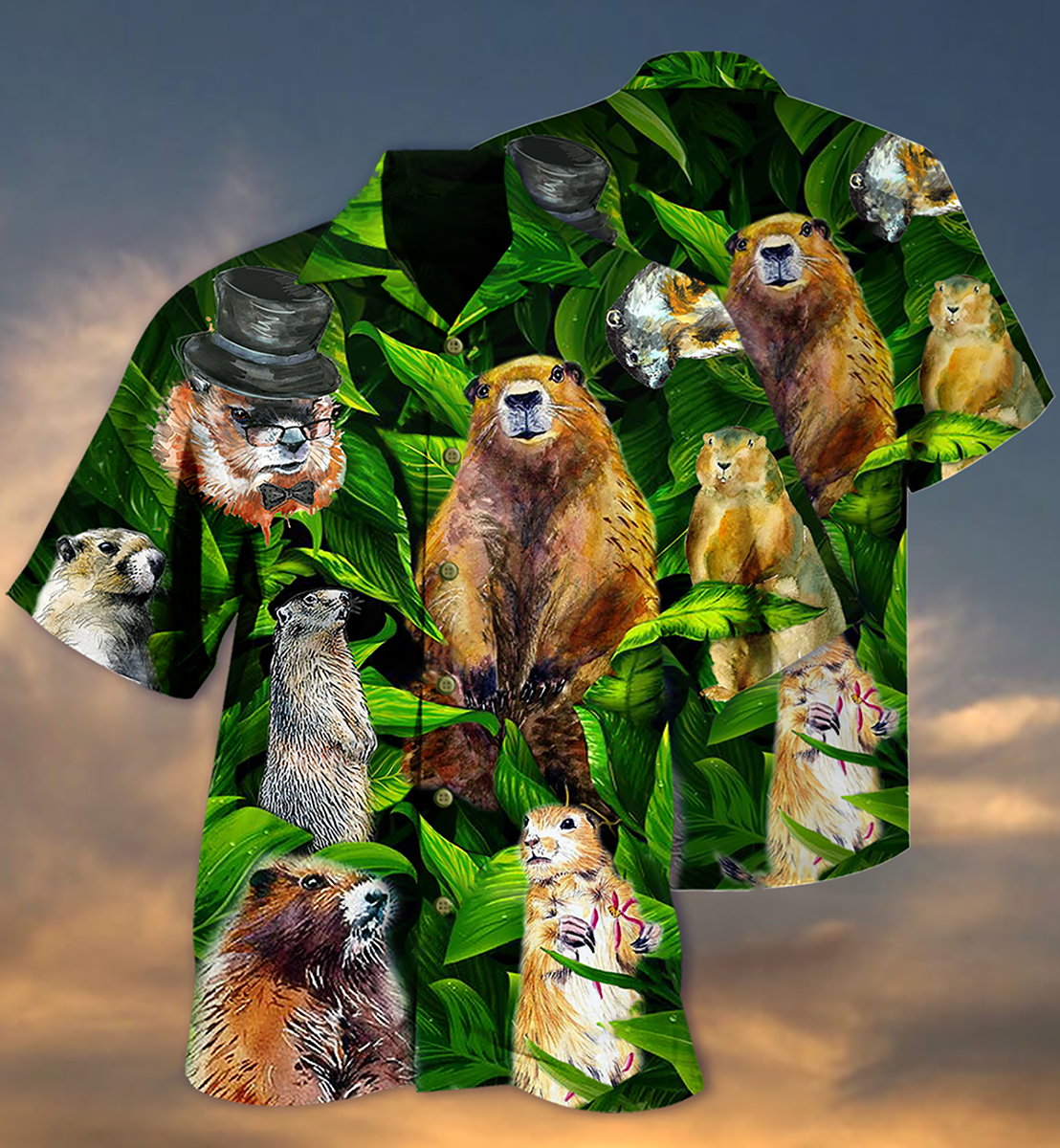 Ferret Animals LoveLy Dovely Leaves - Hawaiian Shirt 