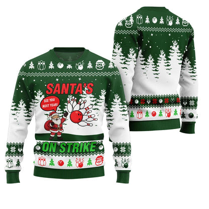 Ridiculous Santa Bowling League Ugly Christmas Sweater 2025