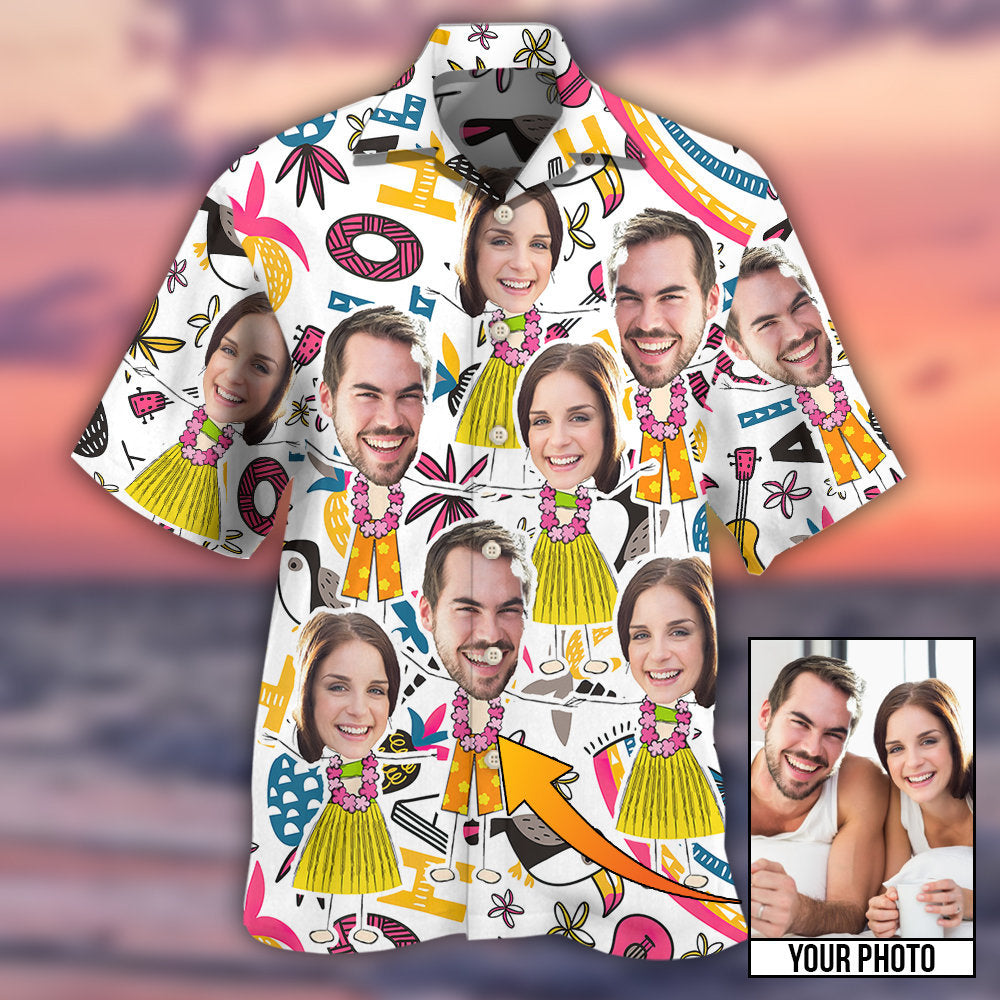 Face Funny Style Custom Photo - Hawaiian Shirt 