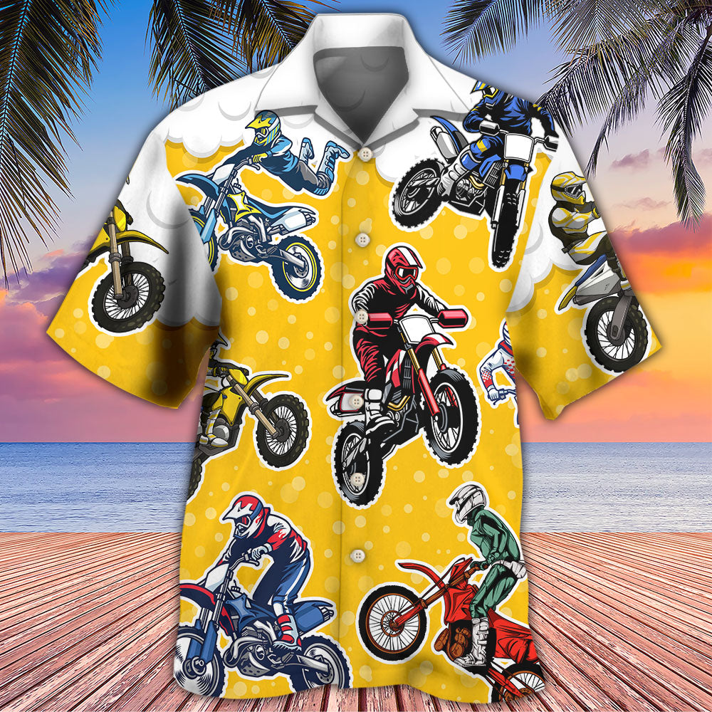 Beer I Like Beer And Motocross Style- Hawaiian Shirt 