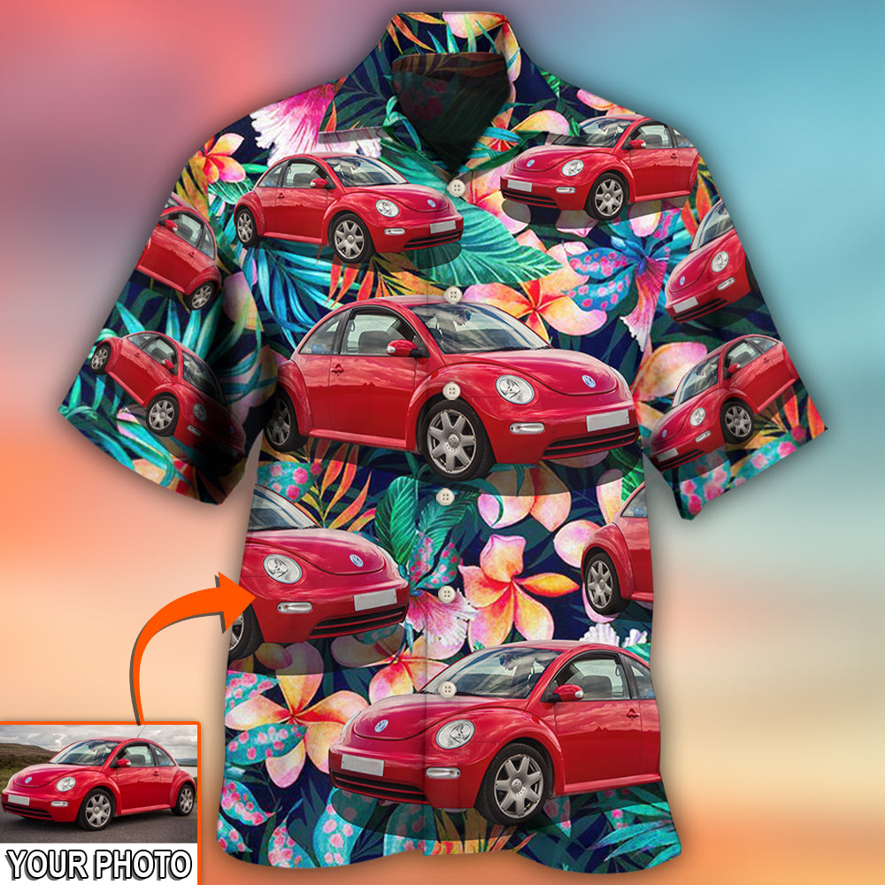 Car Beetle Car Luxury Tropical Flower Custom Photo - Hawaiian Shirt 