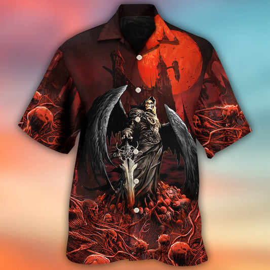 Halloween Skull Dark Blood Night Scary Style - Hawaiian Shirt 