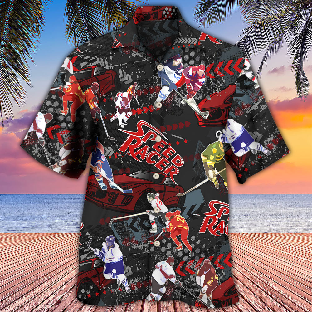 Racing I Like Racing And Hockey - Hawaiian Shirt 