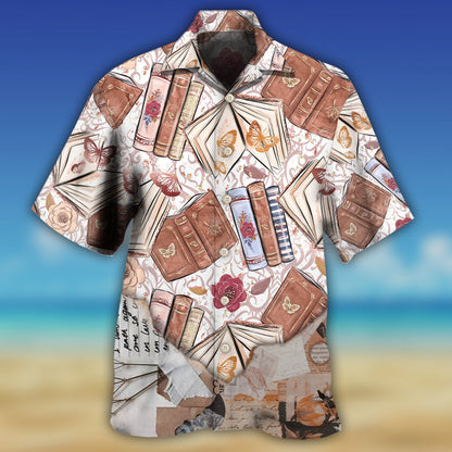 Book With Flower And Butterfly - Hawaiian Shirt 