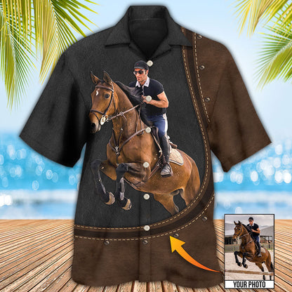 Horse Riding Horse Leather Style Custom Photo - Hawaiian Shirt 